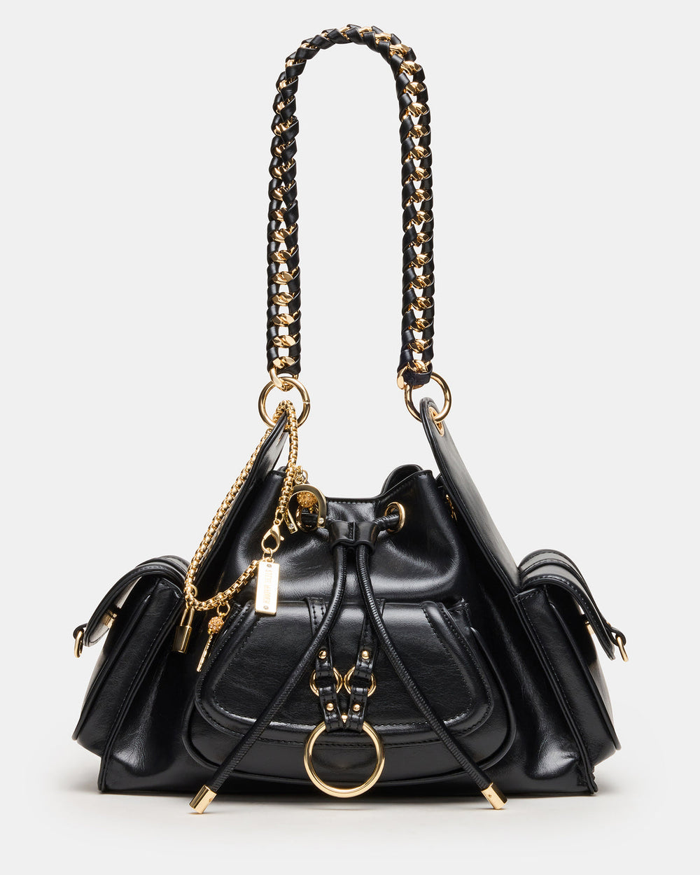 DRU Bag Black Hobo Shoulder Strap Chain Strap Handbag