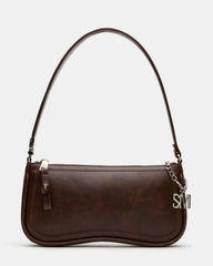 ANGEL Bag Brown Distressed Top-Zipper Structured Shoulder Strap Handbag