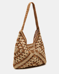 BORA Natural Multi Women's Raffia Hobo Shoulder Bag