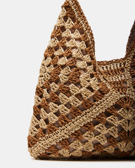 BORA Natural Multi Women's Raffia Hobo Shoulder Bag