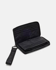 ZIP Wallet Black Zipper Cloure Wristlet Wallet