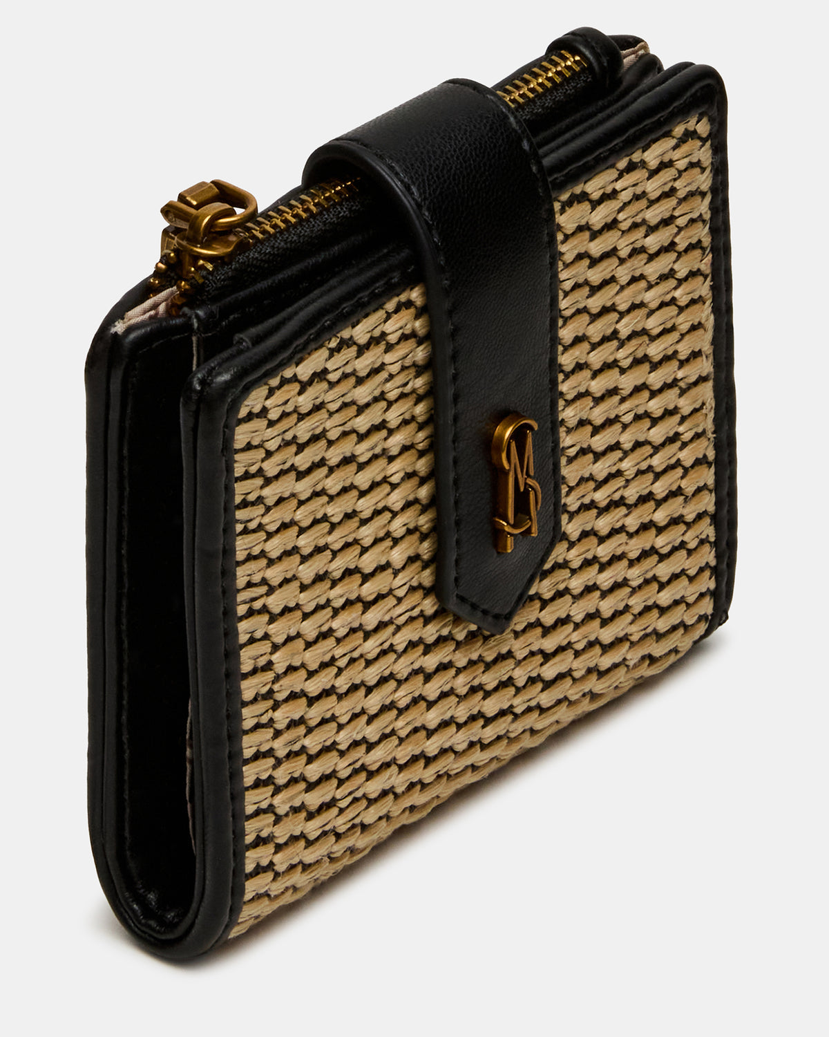 JEM STRAW Black Natural Bifold Wallet