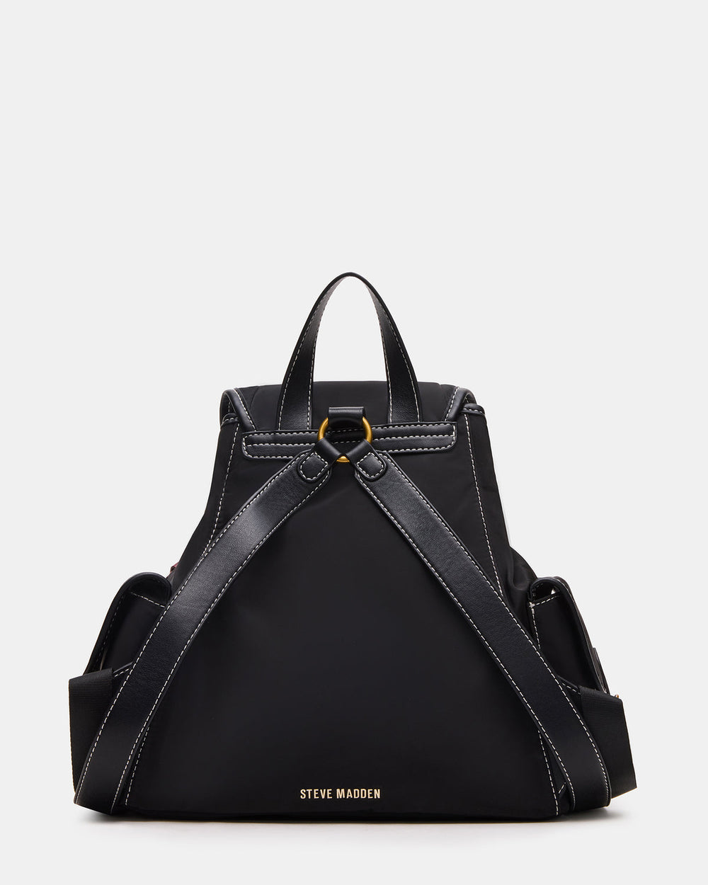 STUDIO Bag Black Nylon Cargo Pocket Drawstring Women's Backpack Handbag