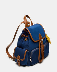 STUDIO Bag Navy Nylon Cargo Pocket Drawstring Women's Backpack Handbag