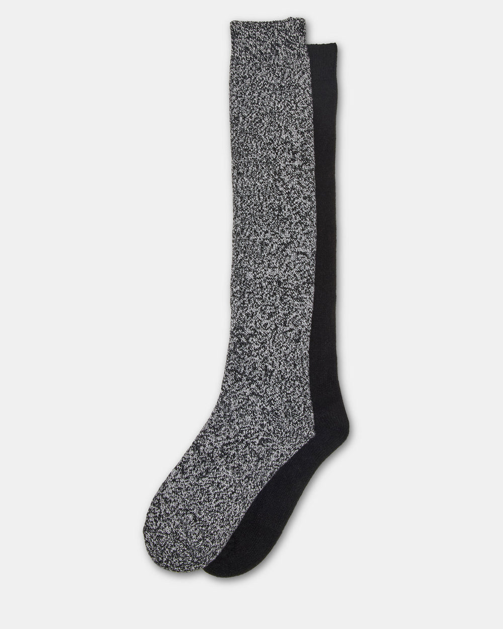 FALL 2 PACK MARLED KNEE HIGH SOCKS Black Women's Marled Knee-High Socks