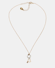 TWO TONE KNOT HEART PENDANT Necklace Double Knot Chain Necklace