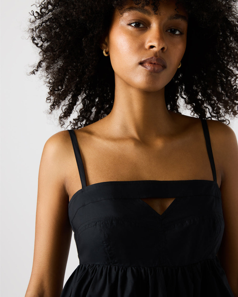 MEADOW Black Mini Cut-Out Flowy Dress
