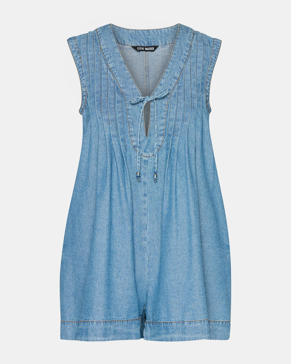 MICK Denim Pull-On Tie-Front Women's Romper