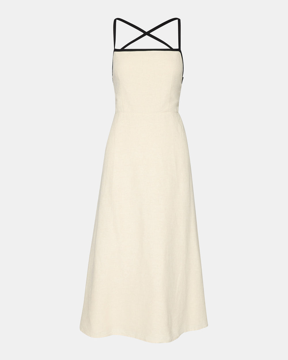 RIYAN Natural Women's Flowy Strappy Crossback Maxi Dress