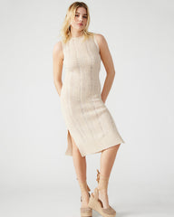 AMIRAH Sweater Dress Beige | Women's Knit Bodycon Dresses