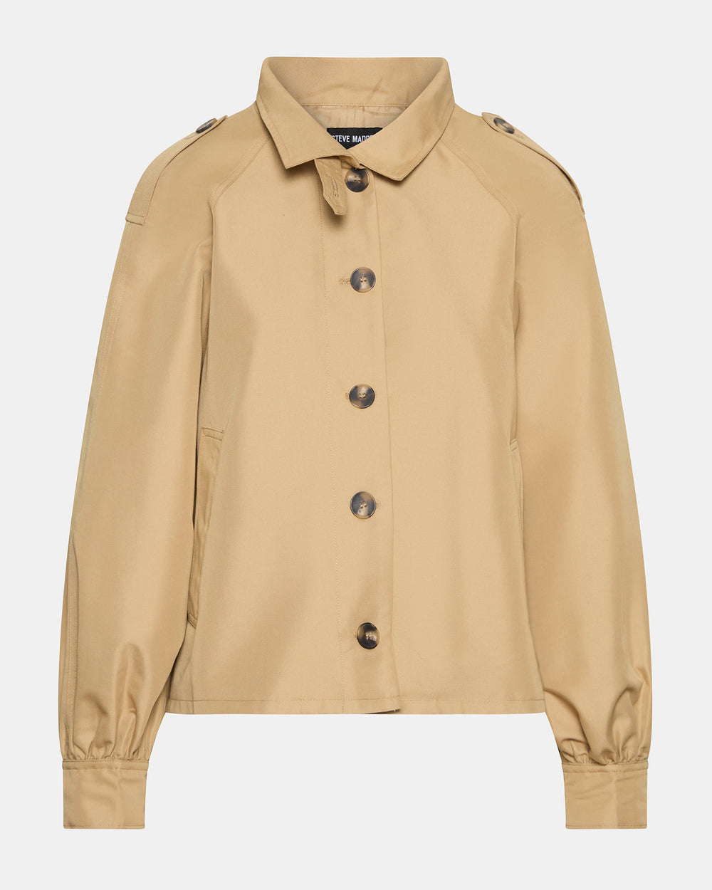 KAYLEE Medium Khaki Long-Sleeved Button-Up Women's Jacket