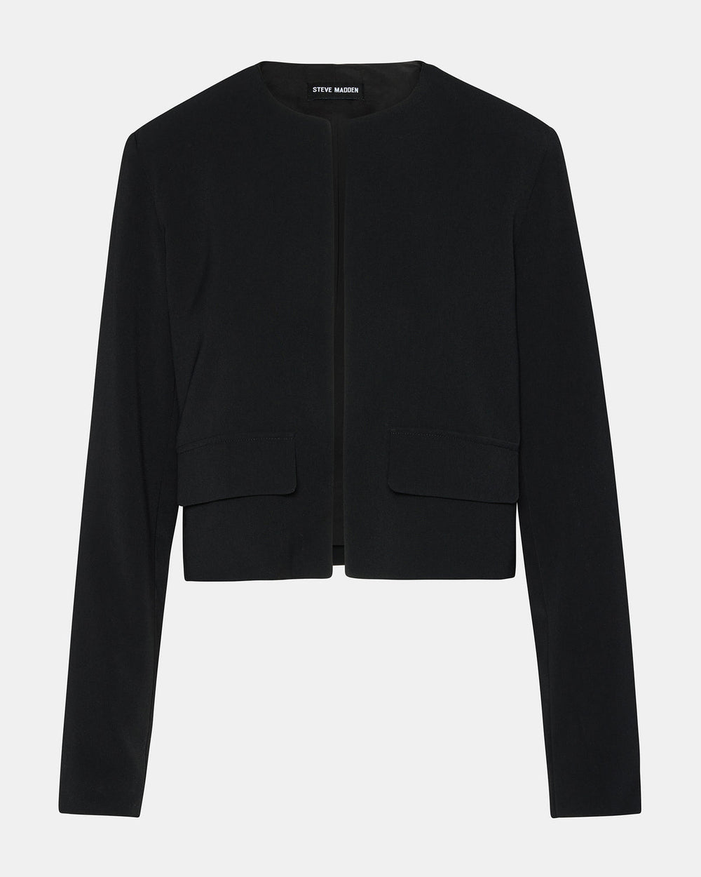 SERENEA Black Women's Long-Sleeved Open-Front Blazer