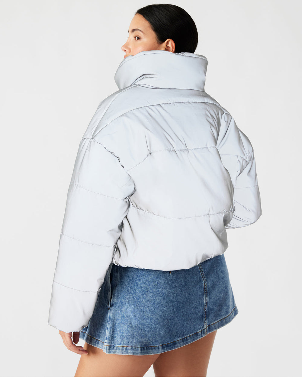 POLAR Jacket Silver | Women's Reflective Nylon Puffer Jacket