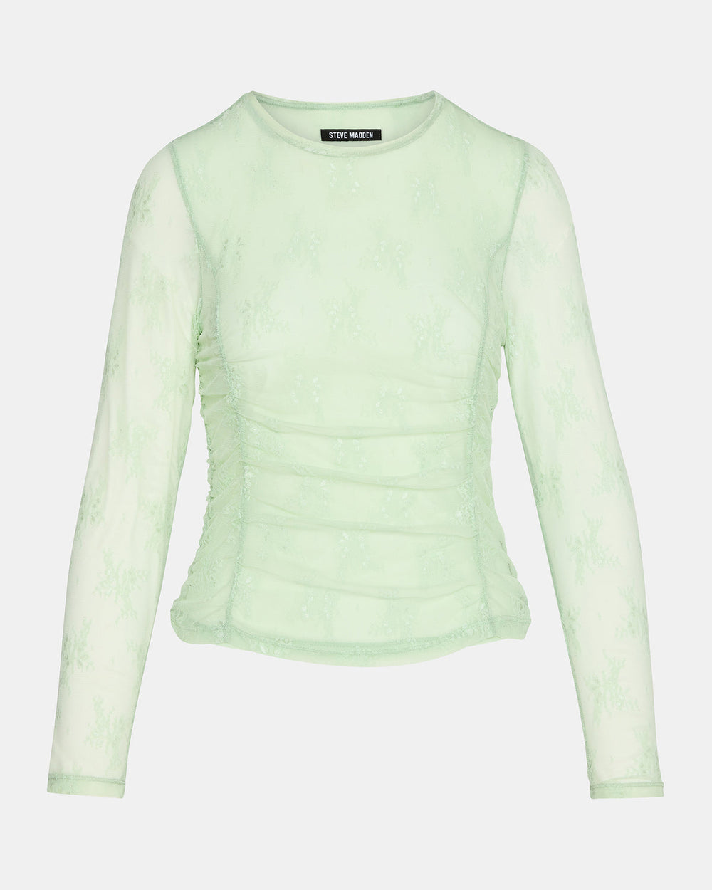 LUMA Bay Green Long-Sleeved Mesh Lace Women's Top