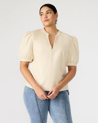 JANE Bone Women's Short-Sleeved Suede Top