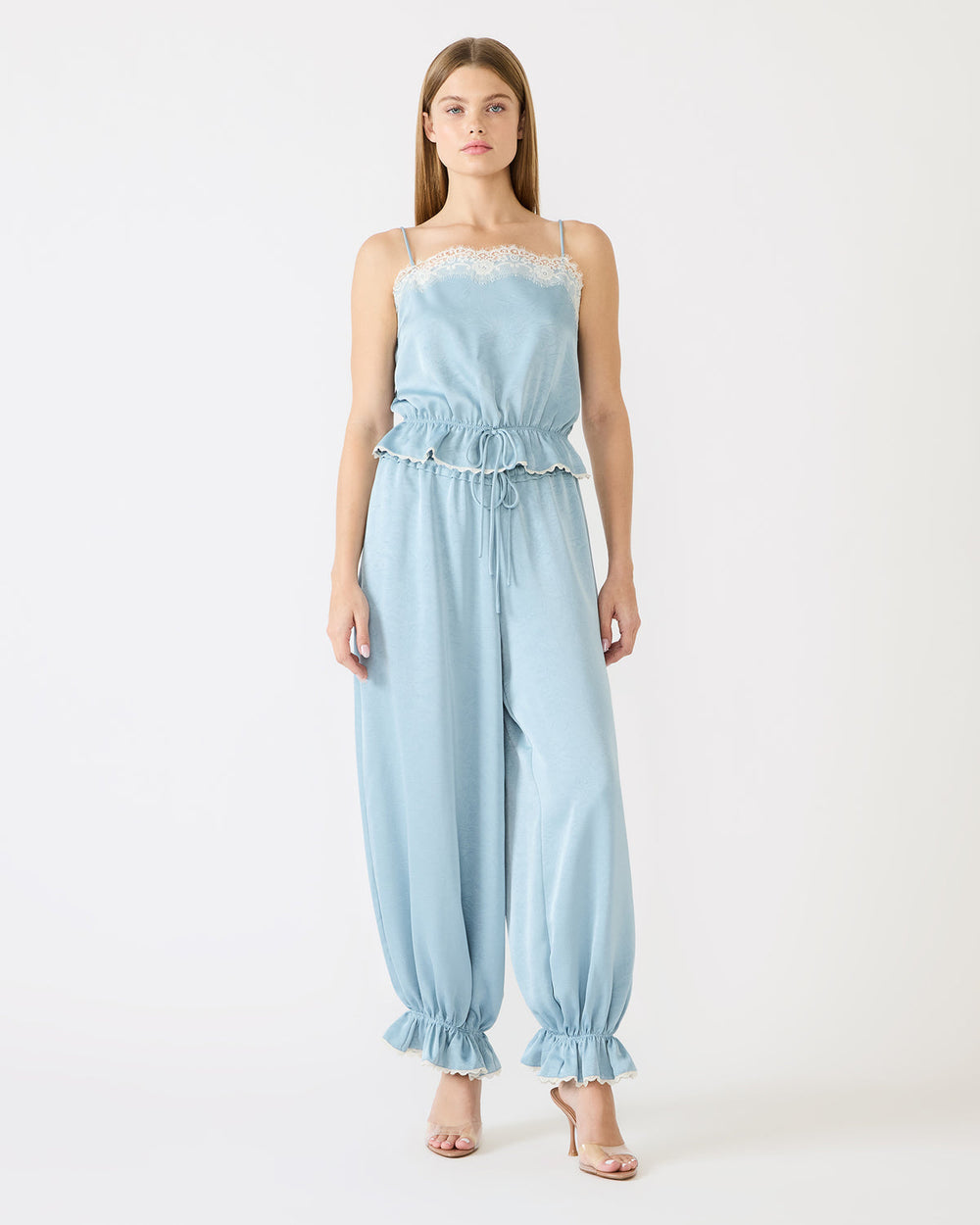 ROAN Dusty Blue Tie-Front Parachute Women's Pants