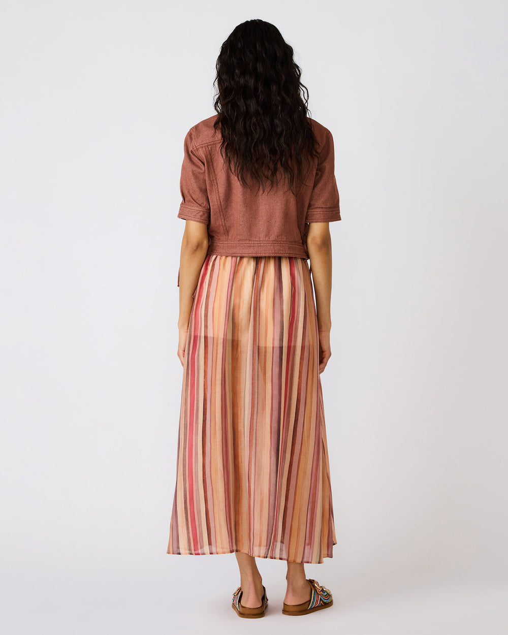 SHILLOH Stripe Detail Flowy Women's Maxi Skirt