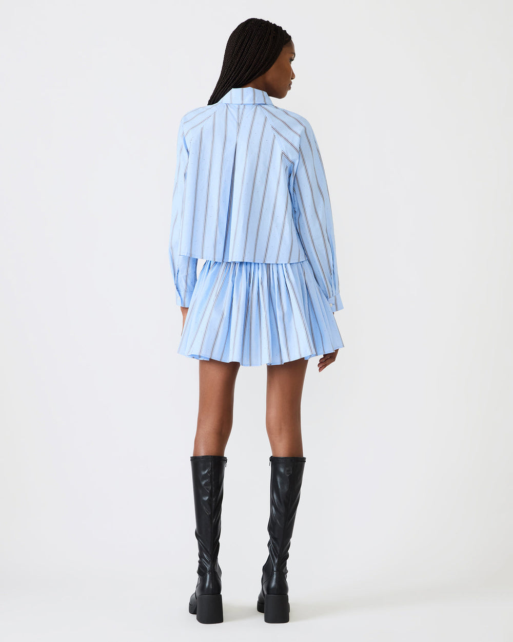 TYRIA Estate Blue Mini Tie-Front Women's Skirt