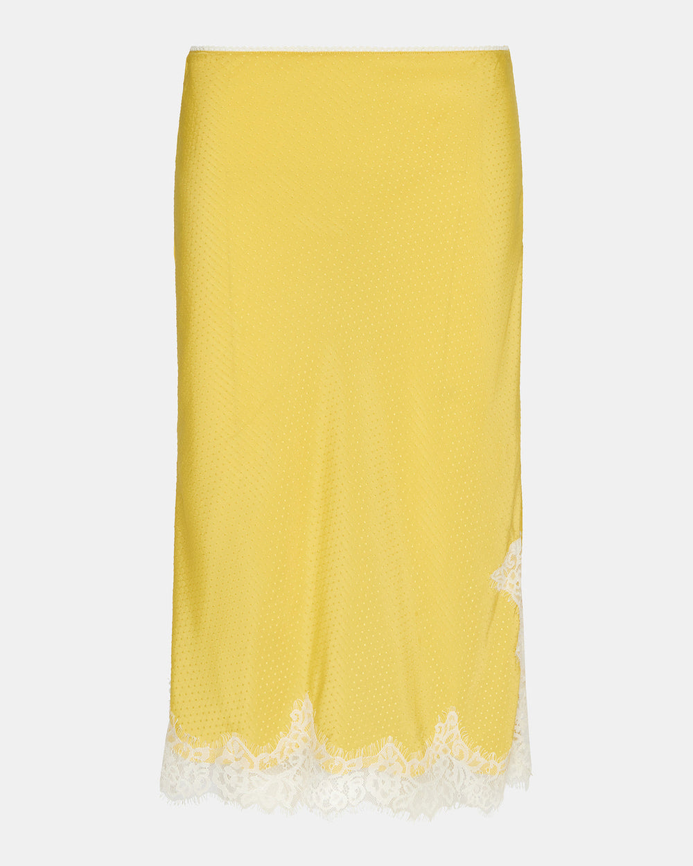 CINTHIA Golden Lime Lace Trime Women's Midi Skirt