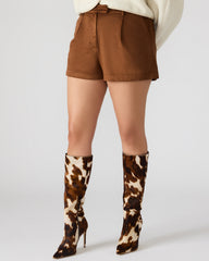 IMELDA Chicory Coffee Faux-Suede Trouser Women's Shorts