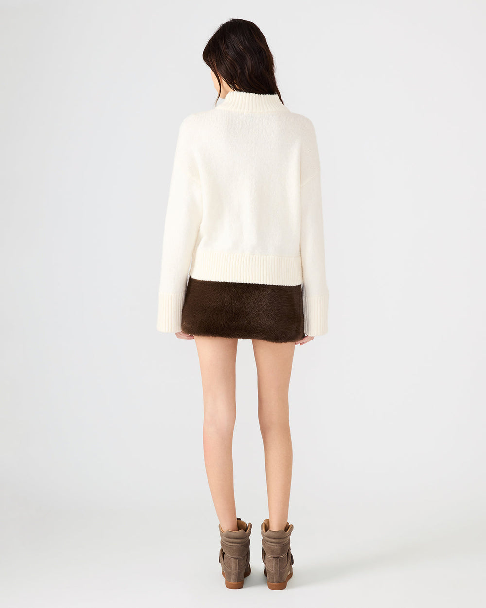 AVIVA Dark Espresso Faux Fur Mini Women's Skirt