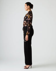 SWIFT Black Wide-Leg Denim Chain Women's Jean