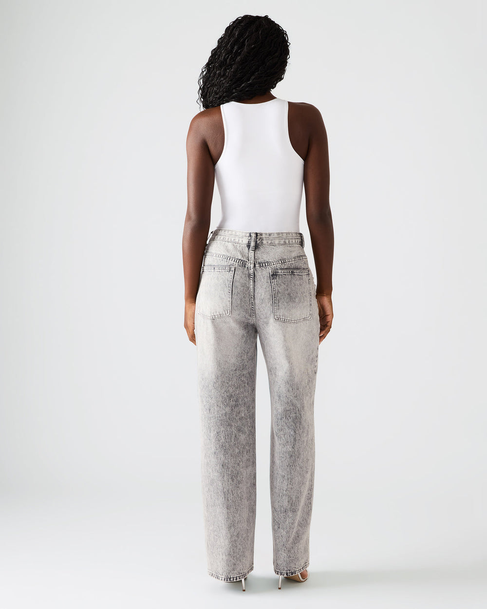 ERAS Fog Rhinestone Embellised Straight-Leg Denim Women's Jeans