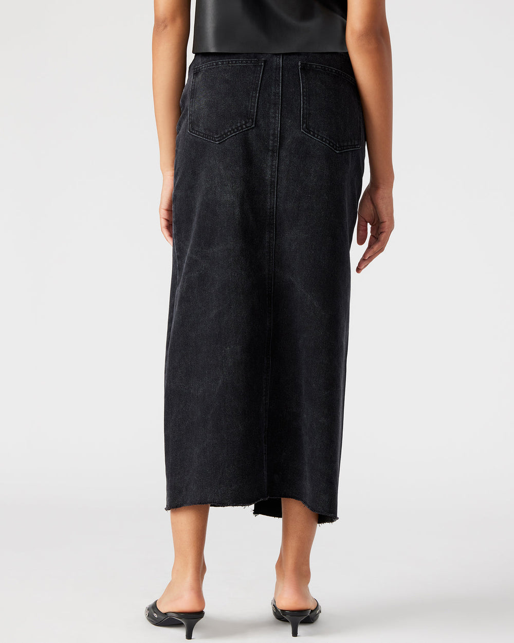 AVANI Denim Skirt Black | Women's Denim Maxi Skirt