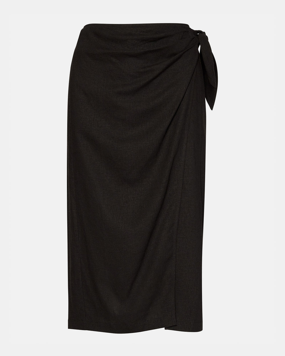 ISADORA Skirt Black | Women's Midi Wrap Skirt