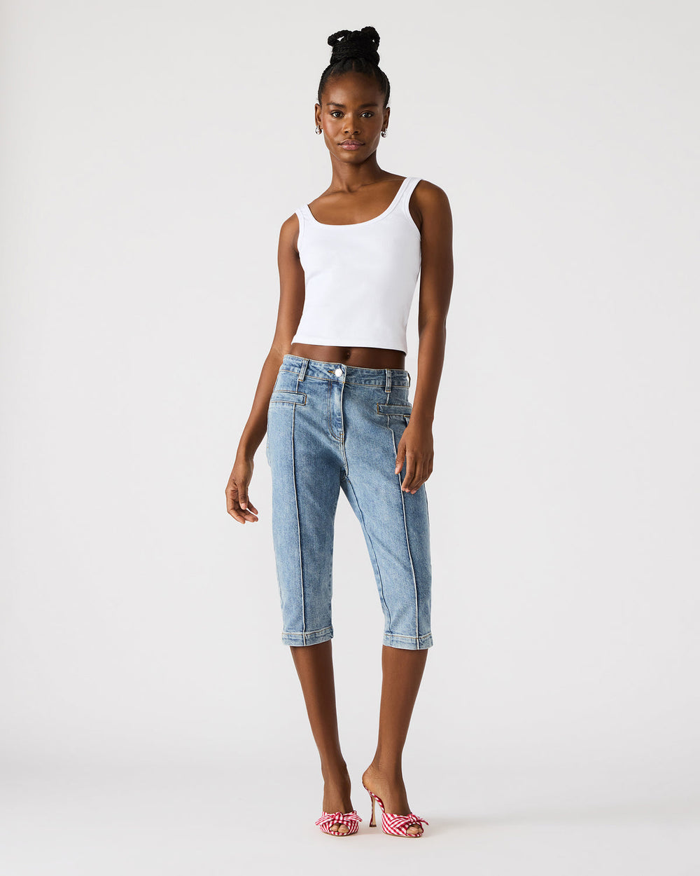 SKINNY DELRAY Denim Women's Fitted Capri Pants