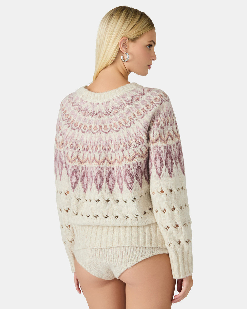 SUZETTE Multi Women's Fair Isle Long-Sleeved Pullover Sweater