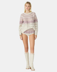 SUZETTE Multi Women's Fair Isle Long-Sleeved Pullover Sweater