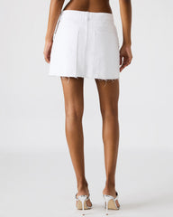 ERAS Denim White Rhinestone Embellished Mini Women's Skirt
