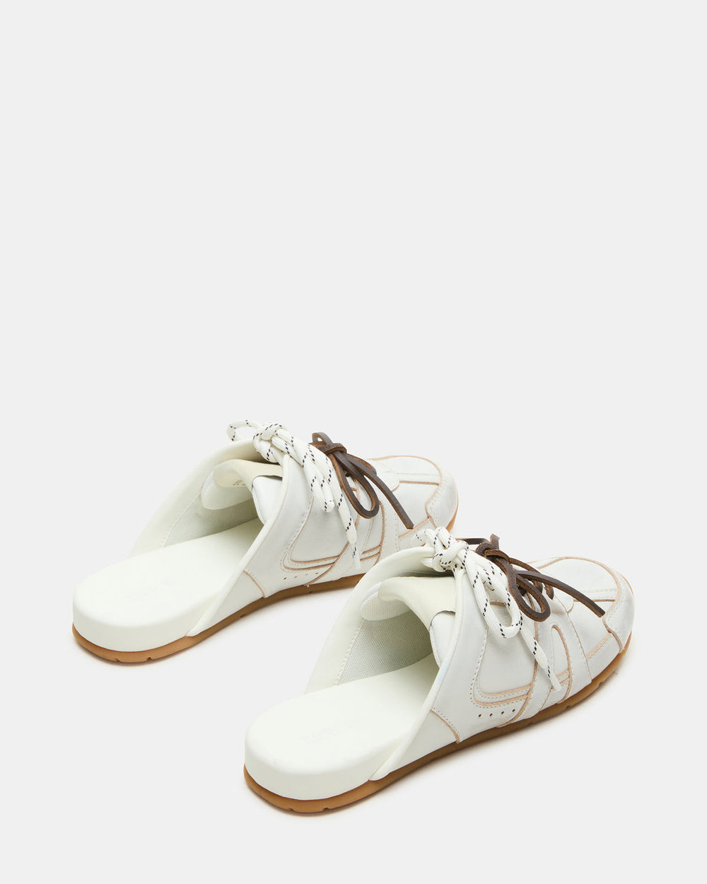 MAYSA White Distressed Women's Low-Top Slip-On Mule Sneakers