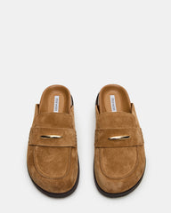 TOBIN Chestnut Suede Slip-On Mule Women's Flat