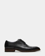 HASEN Black Leather Men's Lace-Up Dress Shoe